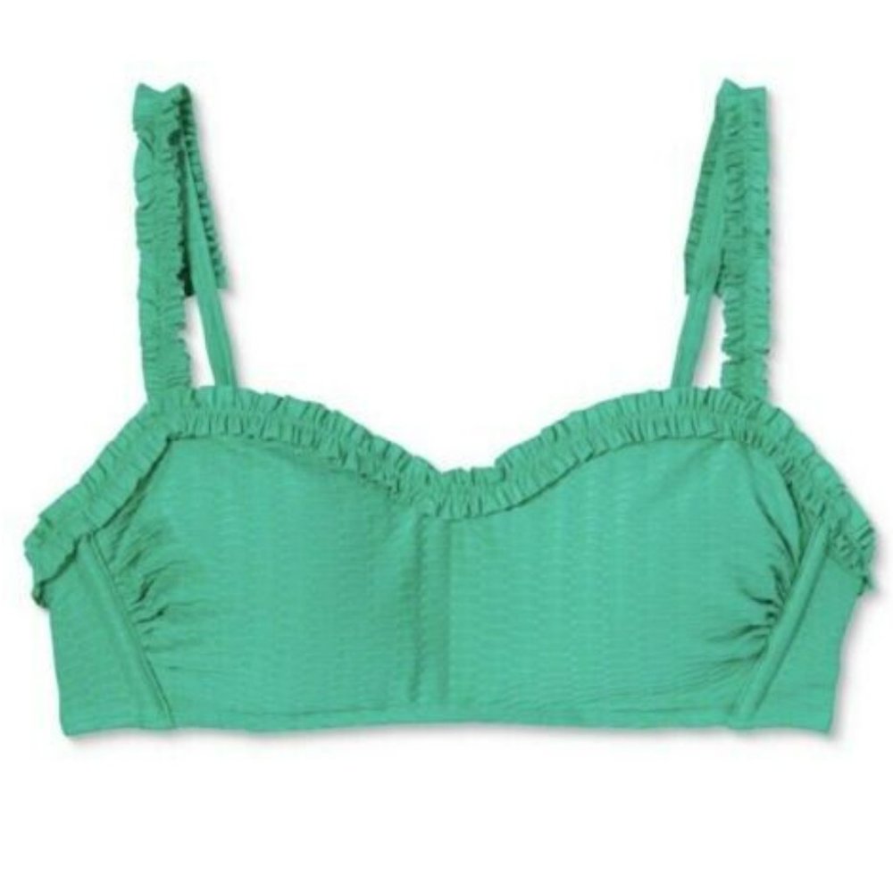 Stoney Clover Lane X Target NWOT Sweetheart Green Bikini Swim Top White Sz XXS